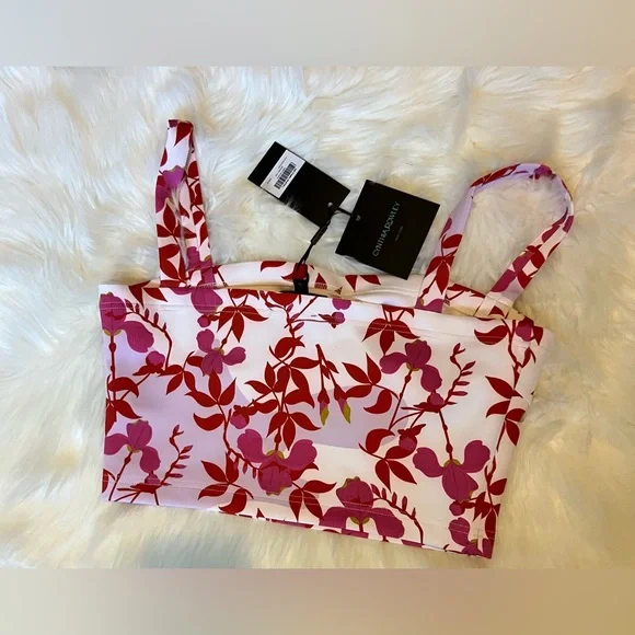 Cynthia Rowley Pink Devi Bonded Tank - Picture 5 of 6